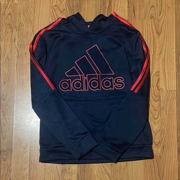 Adidas Navy Hoodie with Red Stripes - Picture 1 of 6